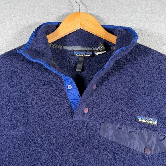 Patagonia Synchilla Snap-T Fleece Pullover Mens Small Navy Blue Vintage 25450 - Picture 4 of 12